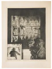 Henryk Mądrawski, Motława, 1971 r., 1971, akwatinta, papier