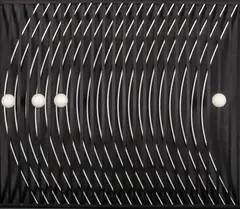 Interferencje, 1966 by Jan Ziemski, 1966, technika własna, sklejka, sold Oct 2020