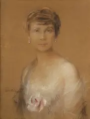 Teodor Axentowicz, Portret kobiety, pastel, papier