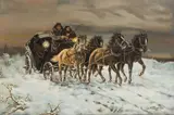 Zygmunt Kaczówka, Zimowy zaprzęg, olej, płótno