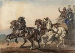 Piotr Michałowski, Dyliżans, po 1840 r., akwarela