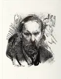 Leon Wyczółkowski, Portret Konstantego Laszczki, 1922 r., 1922, litografia kredką, papier