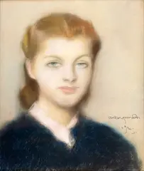Alfons Karpiński, Portret kobiety, 1940 r., 1940, pastel, papier