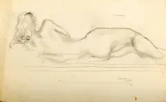 Kasper Pochwalski, Akt leżącej, 1941, 1941, ołówek, papier