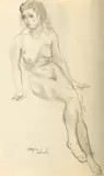 Kasper Pochwalski, Akt siedzacej, ołówek, papier