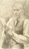 Stanisław Kamocki, Autoportret ze szkicownikiem