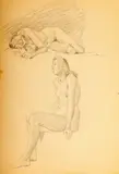 Ludwik Maciąg, Studium aktów, ołówek, papier, 29