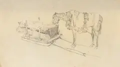 Koń by Ludwik Maciąg, ołowek, papier, sold Oct 2020