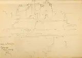 Józef Pieniążek, Gdańsk. Kościół św. Trójcy, 1949 r., 1949, ołówek, papier, 11
