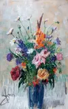 Antoni Suchanek, Kwiaty, pastel, papier, płyta