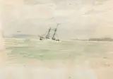 Marian Mokwa, Żaglowiec na morzu, 1922 r.