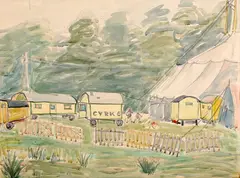 Władysław Brzosko, Cyrk, 1951 r., 1951, akwarela, papier
