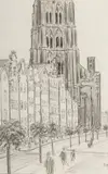 Stefan Szmaj, Kościół Mariacki w Gdańsku, 1962 r., 1962, ołówek, papier