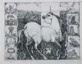 Ryszard Stryjec, Jednorożec II, 1989 r., 1989, akwaforta, sztych autorski, papier, 26