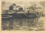 Władysław Zakrzewski, Port w Gdyni, miedzioryt, papier, 13