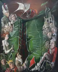 Tadeusz Michaluk, Ruletka, 1986 r., 1986, olej, płótno