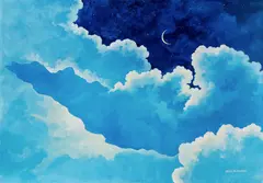 Anies Murawska, Blue clouds at night, 2020, 2020, akryl