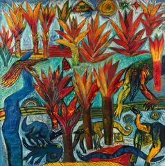 Ewa Bajek, Rzeka, 2001, 2001, akryl, olej, płótno