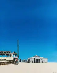 Hugo Giza, Tramwaj. Gdańsk 1946., 2020, 2020, akryl, płótnto