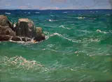 Roman Bratkowski, Fale Adriatyku, ok. 1908 r., 1908, olej, tektura