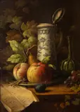 Martwa natura z owocami by Sebastian Th. Voorn Boers [1828-1893], olej, deska, sold Aug 2020