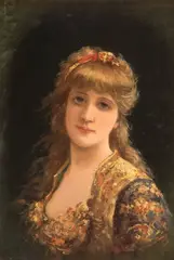 Émile Eisman-Semenowsky, Piękna blondynka, olej, deska