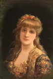 Émile Eisman-Semenowsky, Piękna blondynka, olej, deska