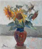 Antoni Suchanek, Wazon kaszubski, 1963 r., 1963, olej, płyta