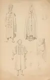 Józef Mehoffer, Szkice postaci, kon. XIX w., ołówek, papier
