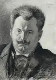 Wilhelm Mitarski, Portret Jana Kasprowicza, 1902, 1902, tusz, papier, 37