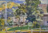 Krościenko by Hanna Rudzka-Cybisowa, gwasz, papier, 32, sold Jul 2020