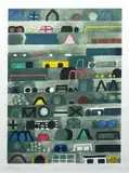 Magazyn, 1996 by Jan Tarasin, 1996, serigrafia barwna, papier, sold Jul 2020