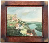Henryk Hayden, Zamek Castelnaud nad Dordonią, l. 30. XX w., olej, płótno