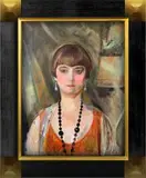 Gustaw Gwozdecki, Portret pani Louise Llewellyn-Jareckiej, 1928 r., 1928, olej, płótno