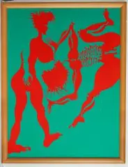 Jan Dobkowski, Spacer ssaków, 1972 r., 1972, olej, płótno