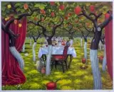 Sad poziomkowy, 2002 by Jacek Yerka, 2002, giclée, papier, sold Jun 2020