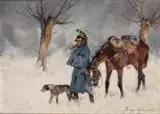Jerzy Kossak, Zimowy odwrót spod Moskwy (Kirasjer w trakcie odwrotu spod Moskwy)
