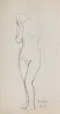 Jan Cybis, Akt, 1939, 1939, ołówek, papier, 28