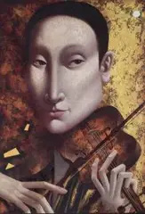 Eduard Nikonorov, Melody (II), 2008 r., 2008, olej, tektura, 49