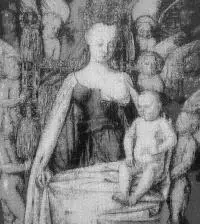 Bartosz Czarnecki, Jean Fouquet - Madonna z Dzieciątkiem wśród Aniołów, 2020, 2020, olej, płótno