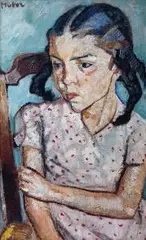 Dziewczątko by Mela Muter, olej, płótno, sold May 2020