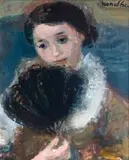 Rajmund Kanelba, Portret kobiety z wachlarzem , 1930 r.