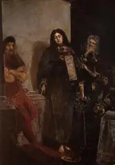 Skazana, 1892 r. by Władysław Rossowski, 1892, olej, tektura, sold May 2020