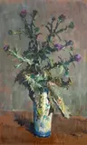 Antoni Suchanek, Osty, olej, tektura, 94