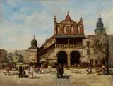 Seweryn Bieszczad, Sukiennice Krakowskie przed restaracyą, 1885 r., 1885, olej, papier, płótno, 20