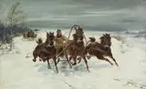 Zygmunt Kaczówka, Pędzące trójki, olej, płótno