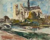 Józef Wasiołek, Katedra Notre Dame, olej, płótno