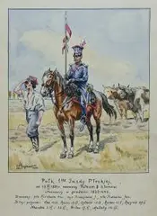 Stanisław Gepner, Pułk 1 Jazdy Płockiej, 1931 r., 1931, akwarela, papier