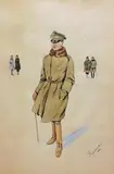 Stefan Pajączkowski, Kazimierz Grudzielski gen. Wojsk Wielkopolskich, 1919 r., 1919, akwarela, papier, 29