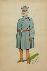 Stefan Pajączkowski, Hallerczyk, 1919 r., 1919, akwarela, papier